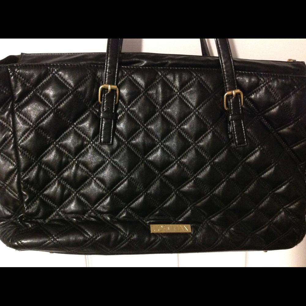 Joy & Iman Black Diamond Quilted Tote